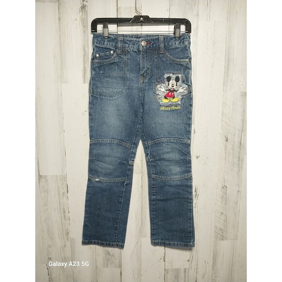 Disney Kids Mickey Mouse Embroidered Jeans Size 11 - Picture 1 of 9